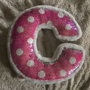 Sequinned C pillow from Justice